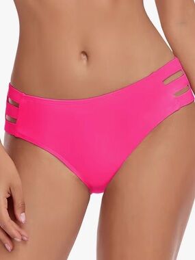 NWT Ocean Blues Neon Pink Strappy Full Coverage Bikini Bottom